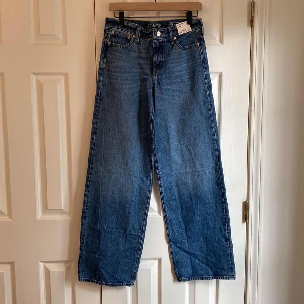 J Crew Lower-rise Wide-leg Jean in 1984 ridged denim